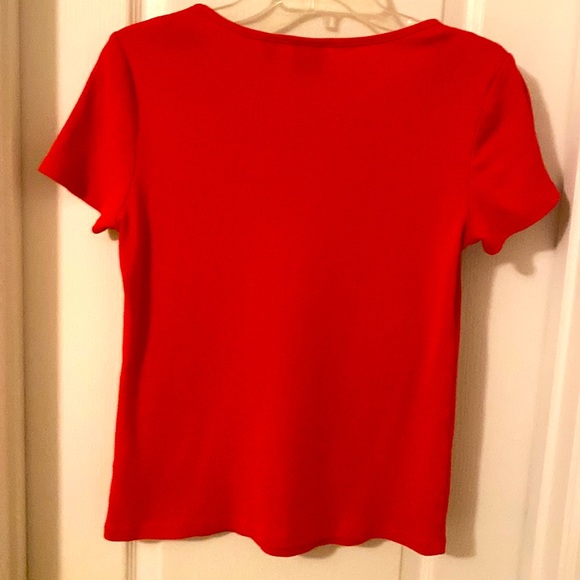 Rafaella Red Size Small Top Shirt Detailed Neck line. Worn Once EUC ❤️ - Picture 4 of 8